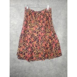 Women's Laura Leigh Ltd Size Large Dark Floral Fit And Flare Skirt